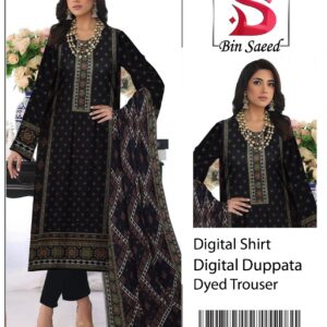 BIN SAEED®️ Summer 2025 Collection – All-Over Printed Lawn Set | Digital Print & Airjet Quality 5