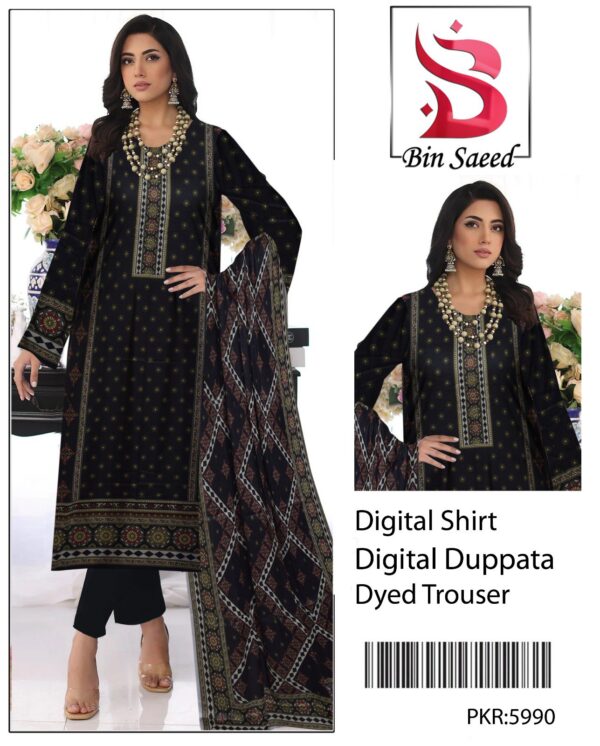 BIN SAEED®️ Summer 2025 Collection – All-Over Printed Lawn Set | Digital Print & Airjet Quality - Image 15