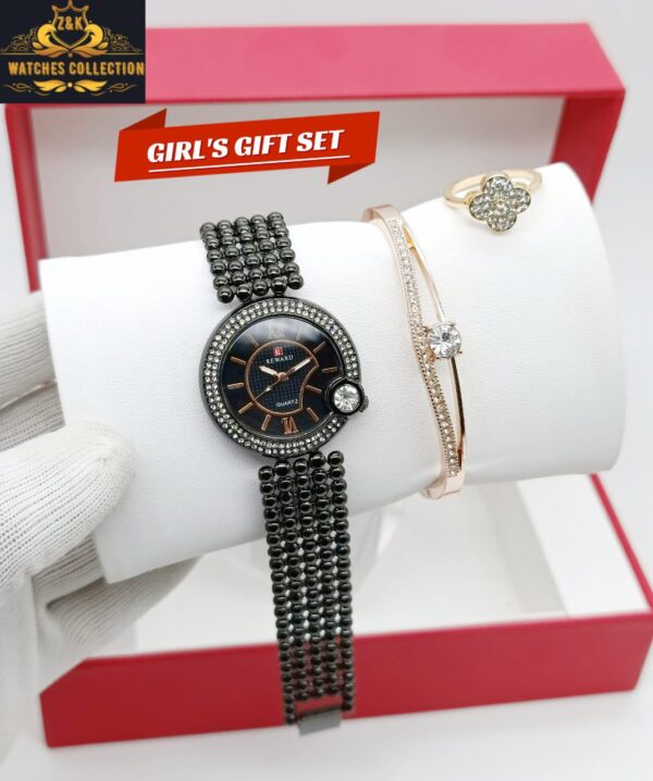 BuyBude Z&K Reward Diamond Jewelry Watch Set – Elegant 3-Piece Combo at Just 1499