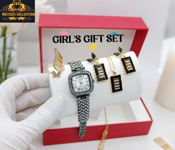 BuyBude Gucci-Inspired Girls Diamond Jewelry Gift Set – Complete 4-Piece Elegance at Just 1550 - Image 3