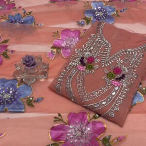 New Wedding Partywear 2025 | Premium Handmade Organza 2-Piece with Heavy Mirror & Resham Work