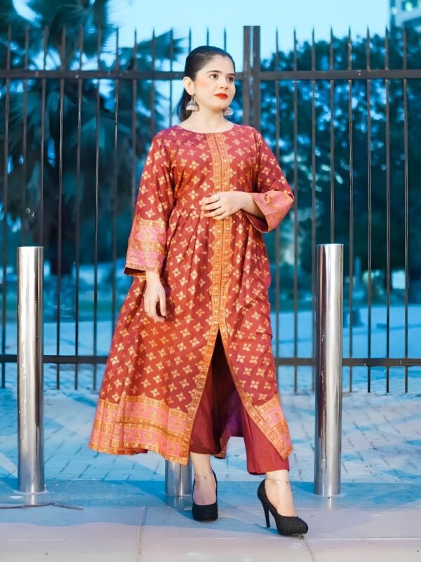 Cotton Lawn Fancy Maxi 2-Piece | Premium Fabric with Fine Print – Original Shoot by Pak Libas - Image 9