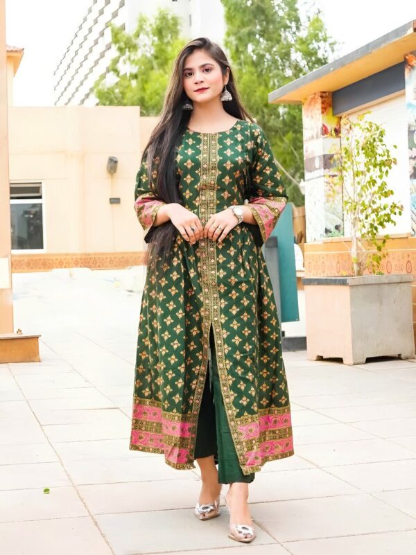Cotton Lawn Fancy Maxi 2-Piece | Premium Fabric with Fine Print – Original Shoot by Pak Libas - Image 2