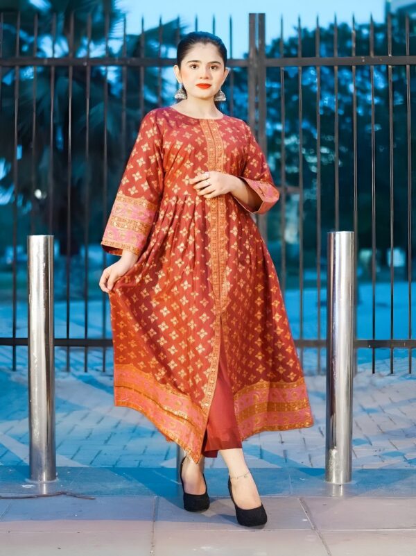 Cotton Lawn Fancy Maxi 2-Piece | Premium Fabric with Fine Print – Original Shoot by Pak Libas - Image 11