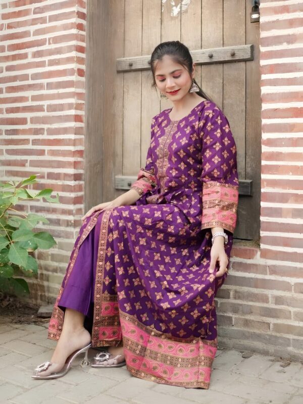 Cotton Lawn Fancy Maxi 2-Piece | Premium Fabric with Fine Print – Original Shoot by Pak Libas - Image 3
