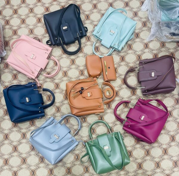 New Collection 3-Piece Soft Leather Bag Set | Cloud Bag, Wallet & Keychain – 9 Colors Available - Image 8