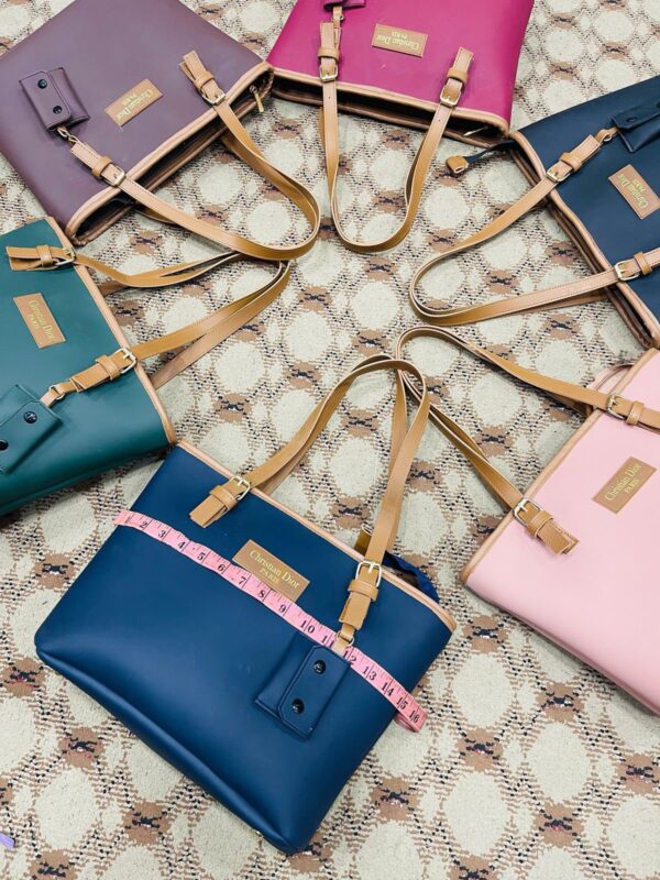 New Christian Dior Tote Bag for Girls | Stylish Design with Mini Pouch Keychain – 6 Colors - Image 8
