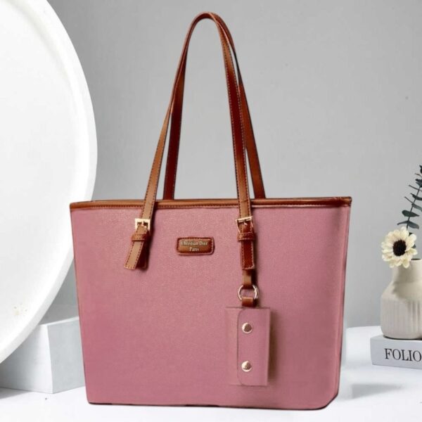 New Christian Dior Tote Bag for Girls | Stylish Design with Mini Pouch Keychain – 6 Colors - Image 2