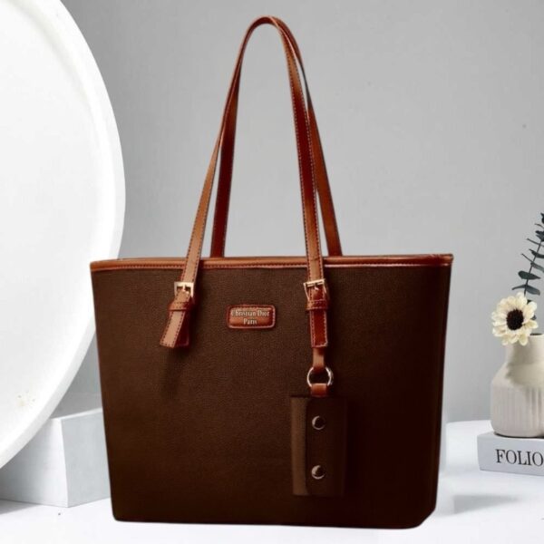 New Christian Dior Tote Bag for Girls | Stylish Design with Mini Pouch Keychain – 6 Colors - Image 9