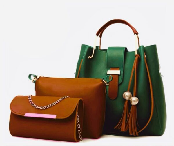 Trending 3-Piece Soft Leather Bag Set | Cloud Bag, Wallet & Keychain – New Colors Available - Image 2