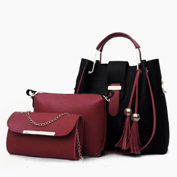 Trending 3-Piece Soft Leather Bag Set | Cloud Bag, Wallet & Keychain – New Colors Available - Image 6