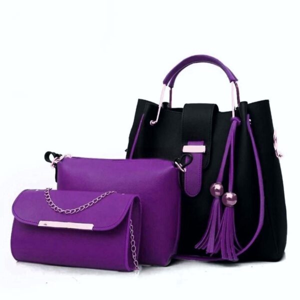 Trending 3-Piece Soft Leather Bag Set | Cloud Bag, Wallet & Keychain – New Colors Available - Image 7