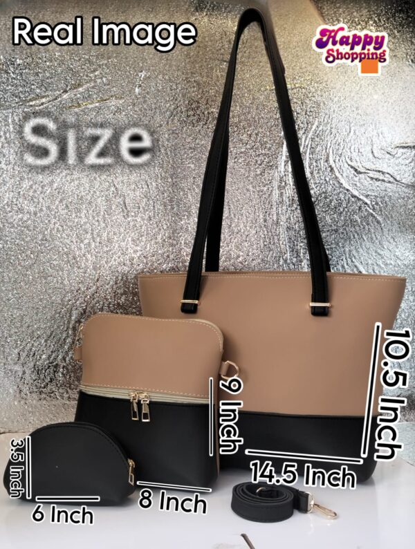 Restock on Huge Demand – High-Quality 3-Piece Shoulder Bag Set for Girls | Premium Artificial Leather | Rs. 2250 Only! - Image 8
