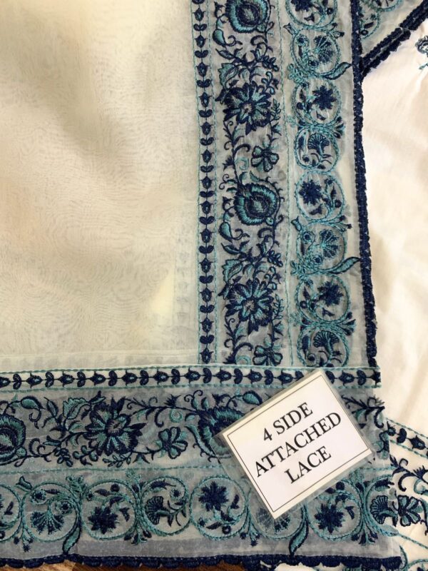 Zarqash Lawn Collection – Fully Embroidered Front, Sleeves & Organza Dupatta | Ready to Wear | Rs. 4750 Only - Image 5