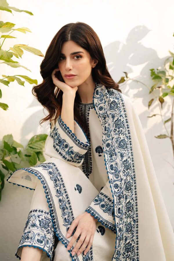 Zarqash Lawn Collection – Fully Embroidered Front, Sleeves & Organza Dupatta | Ready to Wear | Rs. 4750 Only - Image 3