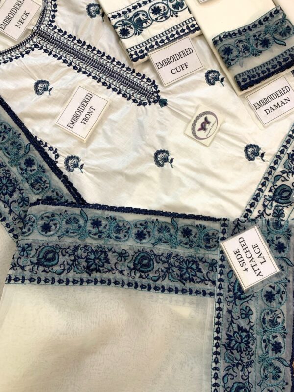 Zarqash Lawn Collection – Fully Embroidered Front, Sleeves & Organza Dupatta | Ready to Wear | Rs. 4750 Only - Image 9
