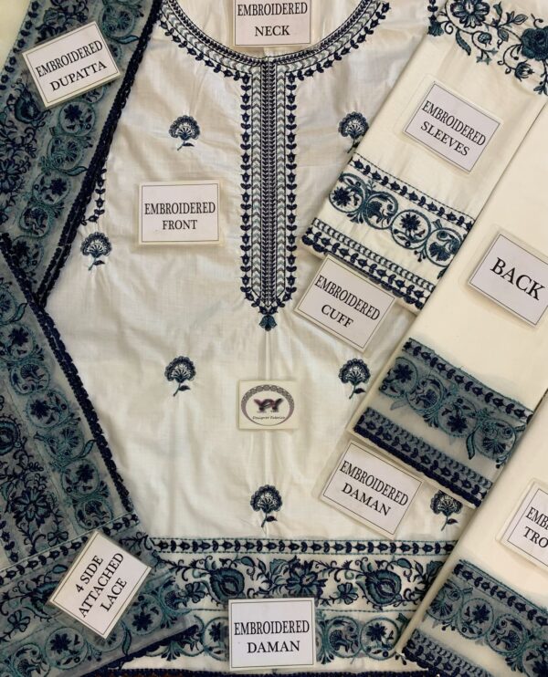 Zarqash Lawn Collection – Fully Embroidered Front, Sleeves & Organza Dupatta | Ready to Wear | Rs. 4750 Only - Image 10