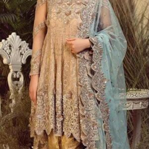 Imorzia Wedding Edition – 3D Sequin Chiffon Dress with Cutwork Dupatta & Malai Trouser
