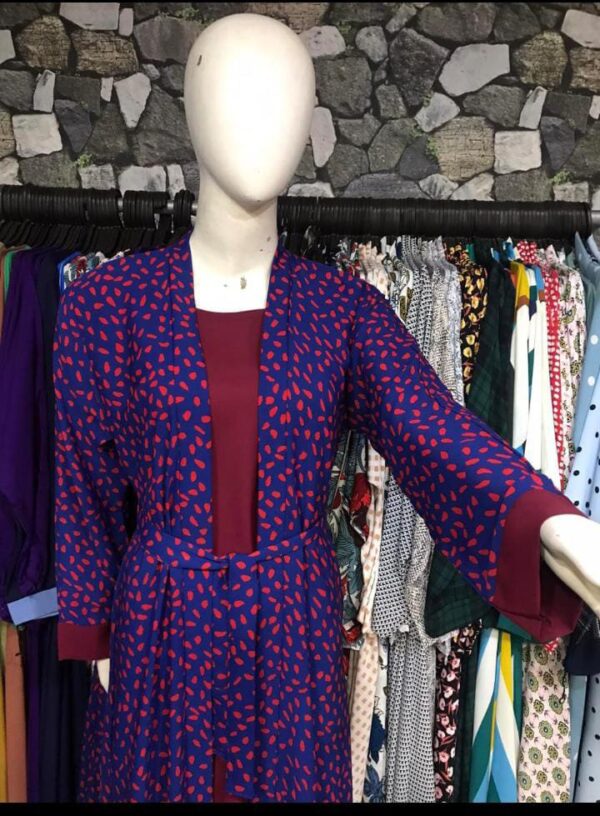 New Stylish Joint Upper Abaya – A1 Georgette Fabric with Printed Belt 5 - Image 2