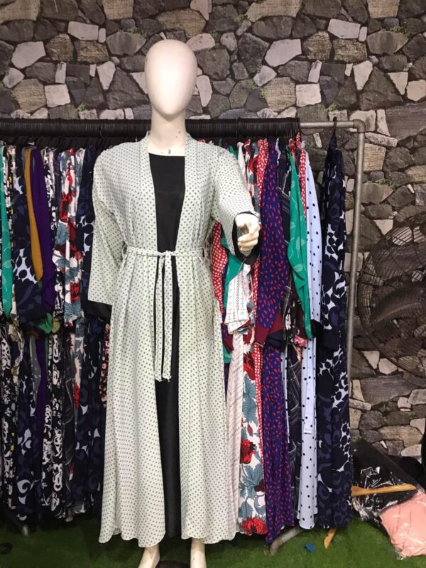 New Stylish Joint Upper Abaya – A1 Georgette Fabric with Printed Belt 4 - Image 2