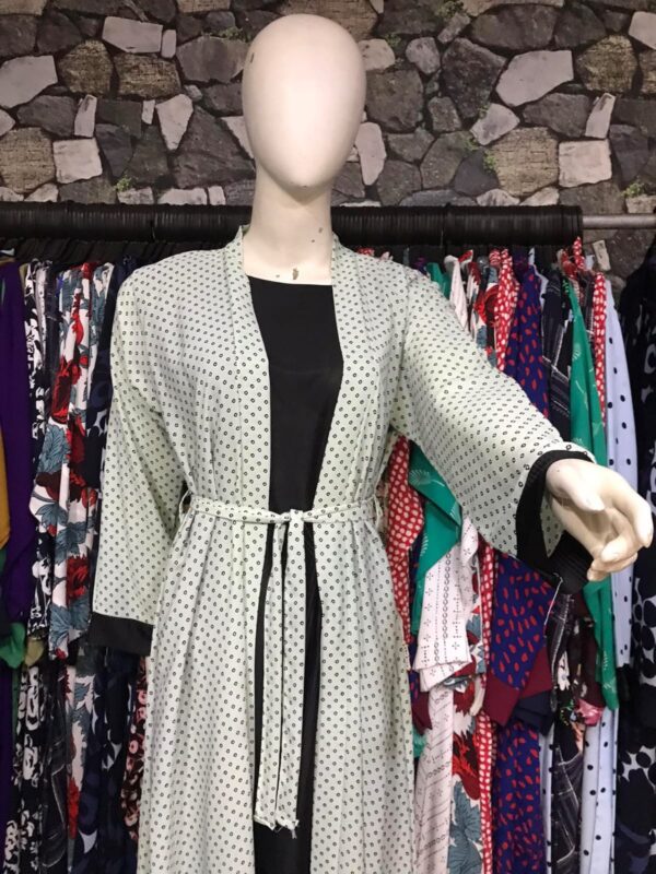 New Stylish Joint Upper Abaya – A1 Georgette Fabric with Printed Belt 4