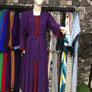 New Stylish Joint Upper Abaya – A1 Georgette Fabric with Printed Belt 5