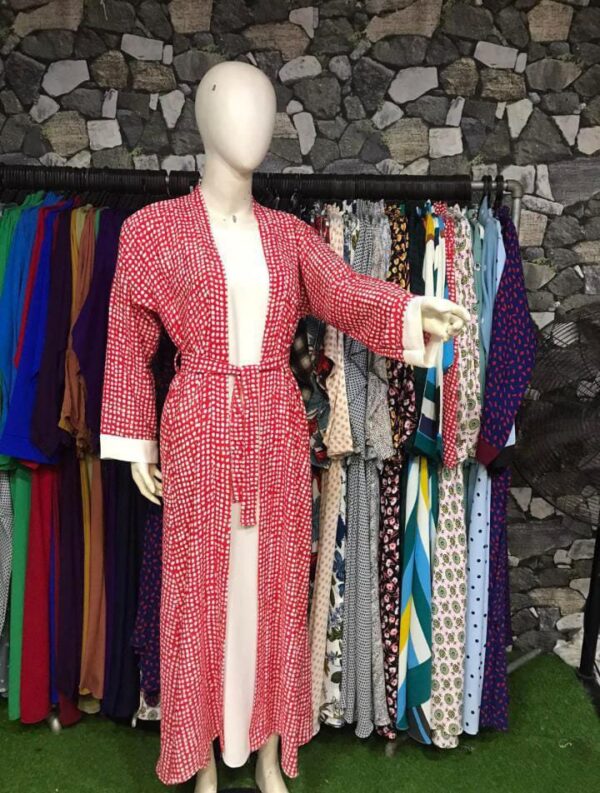 New Stylish Joint Upper Abaya – A1 Georgette Fabric with Printed Belt 1 - Image 2