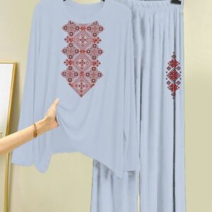 New Cotton Jersey Night Suits for Women – Stylish Blue Prints 4