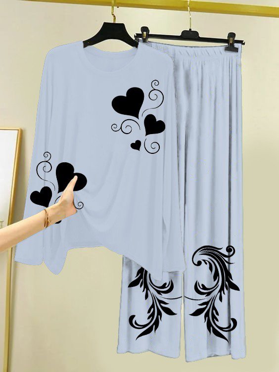 New Cotton Jersey Night Suits for Women – Stylish Blue Prints - Image 3