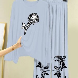 New Cotton Jersey Night Suits for Women – Stylish Blue Prints 12