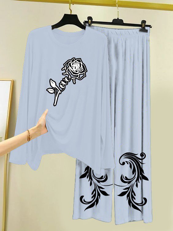 New Cotton Jersey Night Suits for Women – Stylish Blue Prints - Image 12