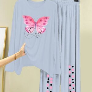 New Cotton Jersey Night Suits for Women – Stylish Blue Prints 9