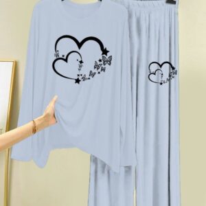 New Cotton Jersey Night Suits for Women – Stylish Blue Prints 19