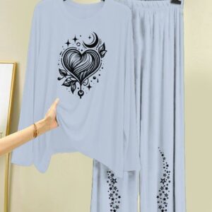 New Cotton Jersey Night Suits for Women – Stylish Blue Prints 20