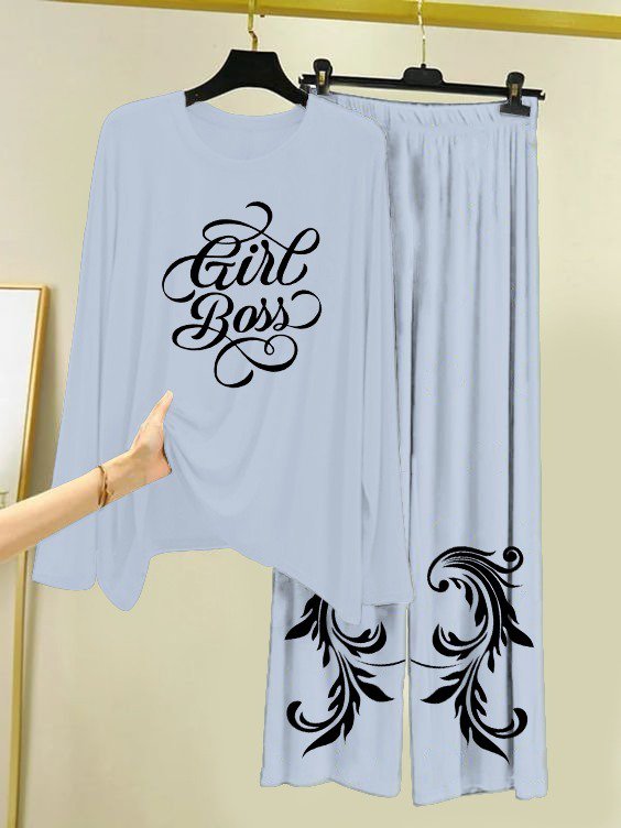 New Cotton Jersey Night Suits for Women – Stylish Blue Prints