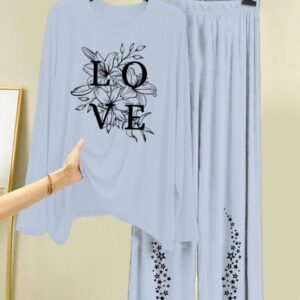 New Cotton Jersey Night Suits for Women – Stylish Blue Prints 14