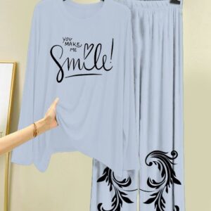 New Cotton Jersey Night Suits for Women – Stylish Blue Prints 13