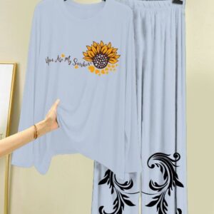 New Cotton Jersey Night Suits for Women – Stylish Blue Prints 18