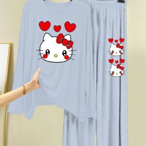 New Cotton Jersey Night Suits for Women – Stylish Blue Prints 2