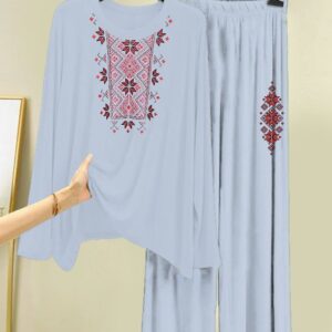 New Cotton Jersey Night Suits for Women – Stylish Blue Prints 6