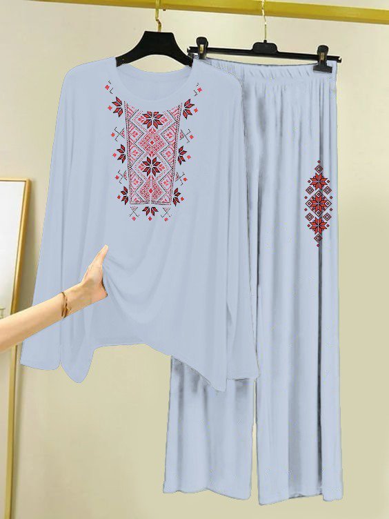 New Cotton Jersey Night Suits for Women – Stylish Blue Prints - Image 6