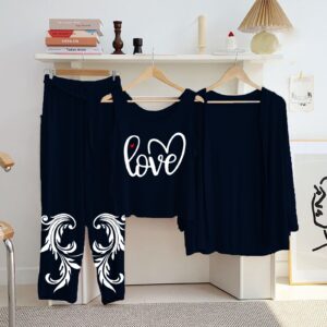 Printed 3 Pc Jersey Night Suits | New Colors & Blue Arrivals for Women