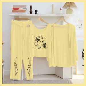 Lemon Color Printed 3 Pc Jersey Night Suit | Soft & Stylish New Arrival 10