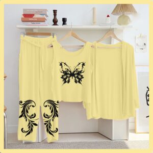 Lemon Color Printed 3 Pc Jersey Night Suit | Soft & Stylish New Arrival 23