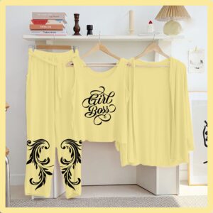 Lemon Color Printed 3 Pc Jersey Night Suit | Soft & Stylish New Arrival 3