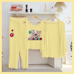 Lemon Color Printed 3 Pc Jersey Night Suit | Soft & Stylish New Arrival 19