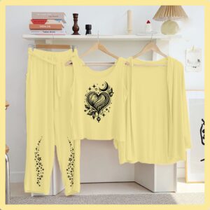 Lemon Color Printed 3 Pc Jersey Night Suit | Soft & Stylish New Arrival 24